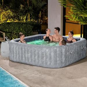 Bestway Lay-Z-Spa - San Francisco Smart Luxe HydroJet Pro 7 Grey Marble - 2.30m x 71cm for 5-7 people - 6001Q