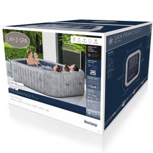 Bestway Lay-Z-Spa - San Francisco Smart Luxe HydroJet Pro 7 Grey Marble - 2.30m x 71cm for 5-7 people - 6001Q