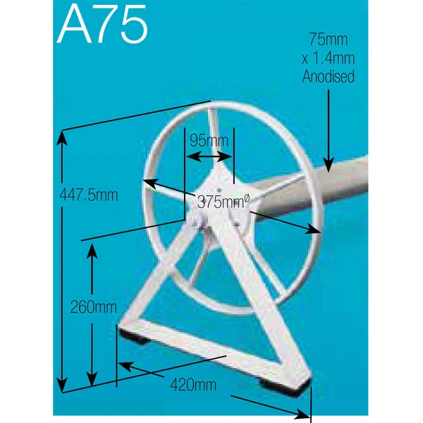Daisy A75 Grey Pool Cover Roller for Small & Medium Size Pools