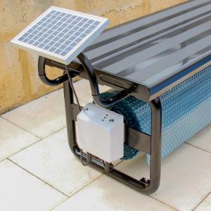 Daisy Under Bench Pool Cover Roller - Charcoal Shimmer - Solar Powered