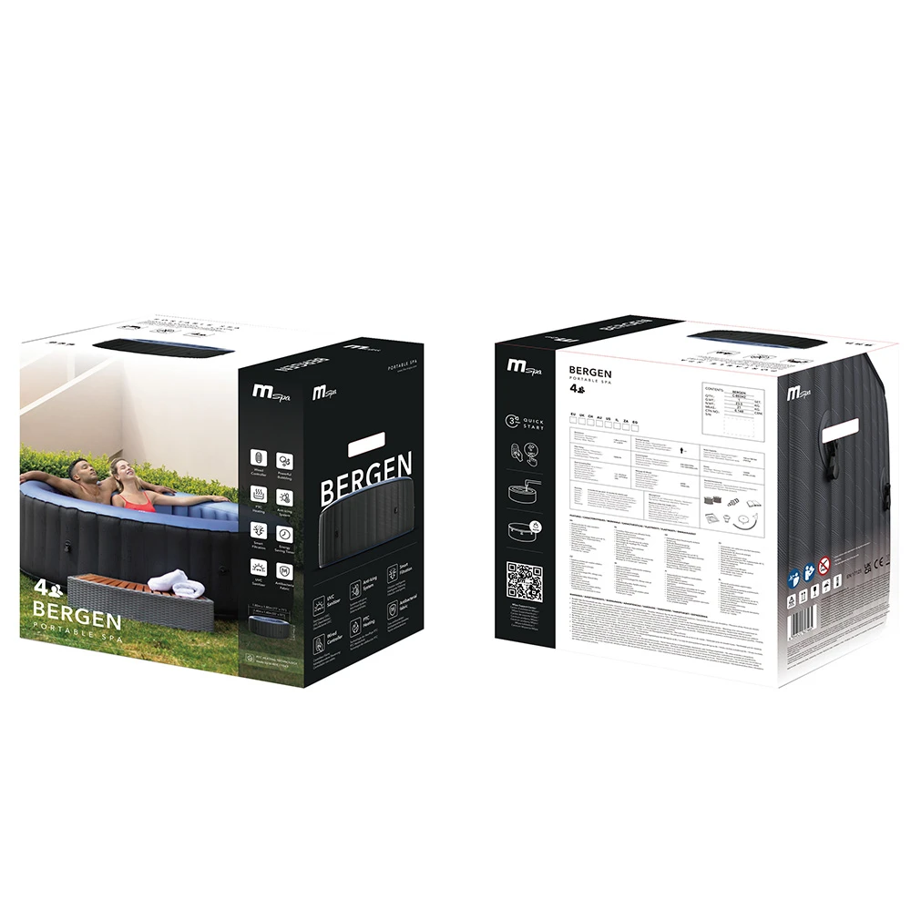 MSpa Bergen Airjet - 1.8 x 70cm - 4 Person Inflatable Spa