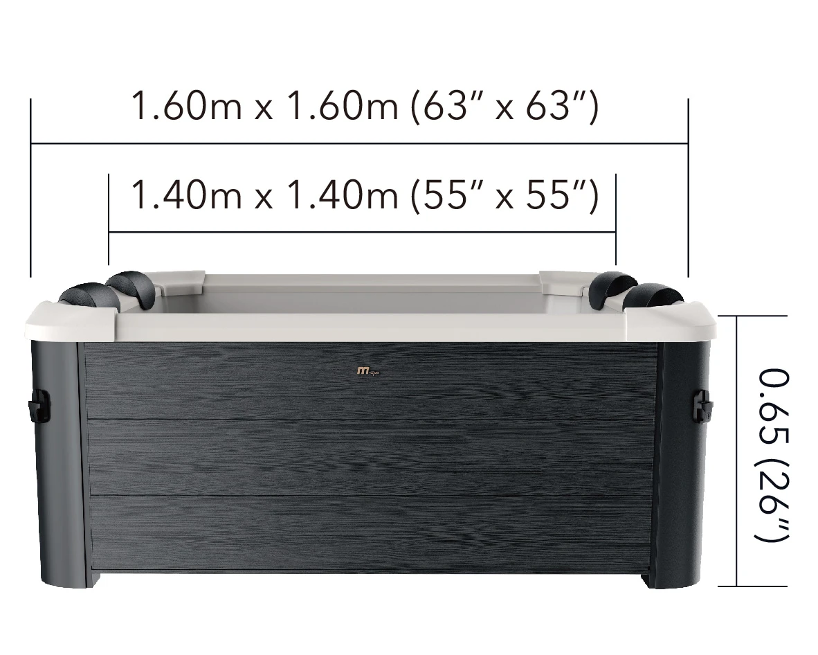 MSpa Oslo Massage Jet - 1.6m x 1.6m x 65cm - 6 Person Portable Frame Spa
