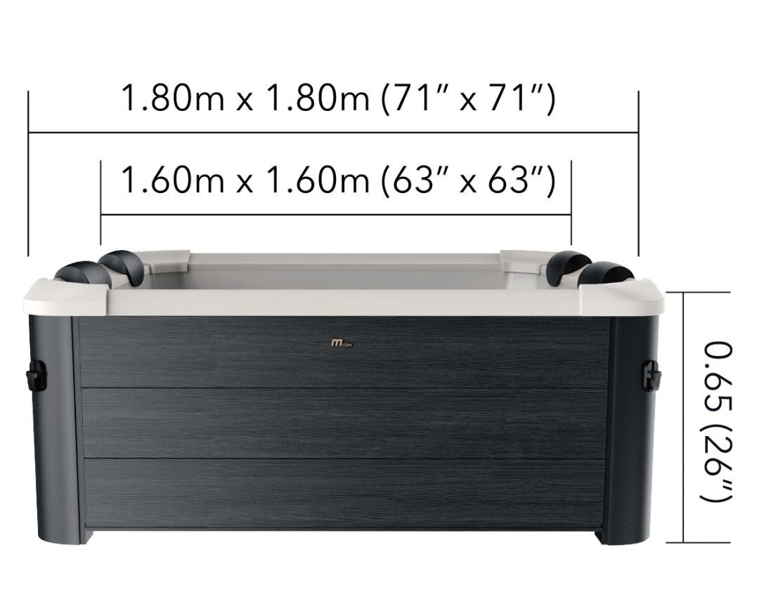MSpa Oslo Massage Jet PLUS - 1.8m x 1.8m x 65cm - 6 Person Portable Frame Spa