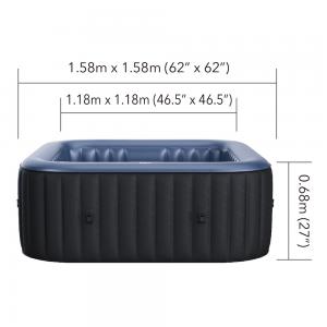 MSpa Tekapo Airjet - 1.6 x 1.6m x 68cm - 4 Person Inflable Spa