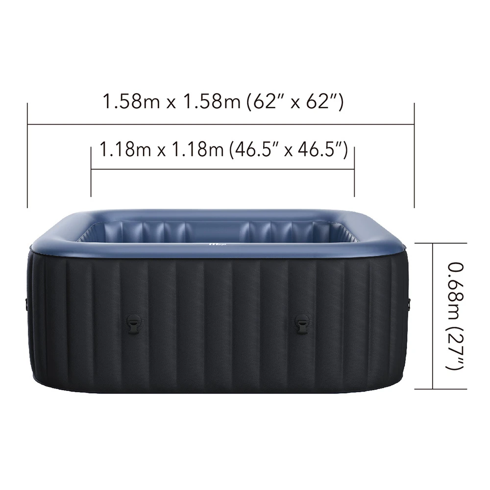 MSpa Tekapo Airjet - 1.6 x 1.6m x 68cm - 4 Person Inflable Spa