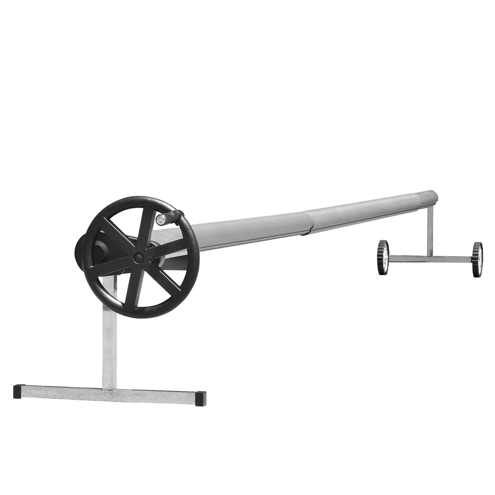 PoolCraft T Frame Pool Cover Roller Wheel w. Force Reducing Device Straps and Buckles - 4.9m to 6.45m Long Tube