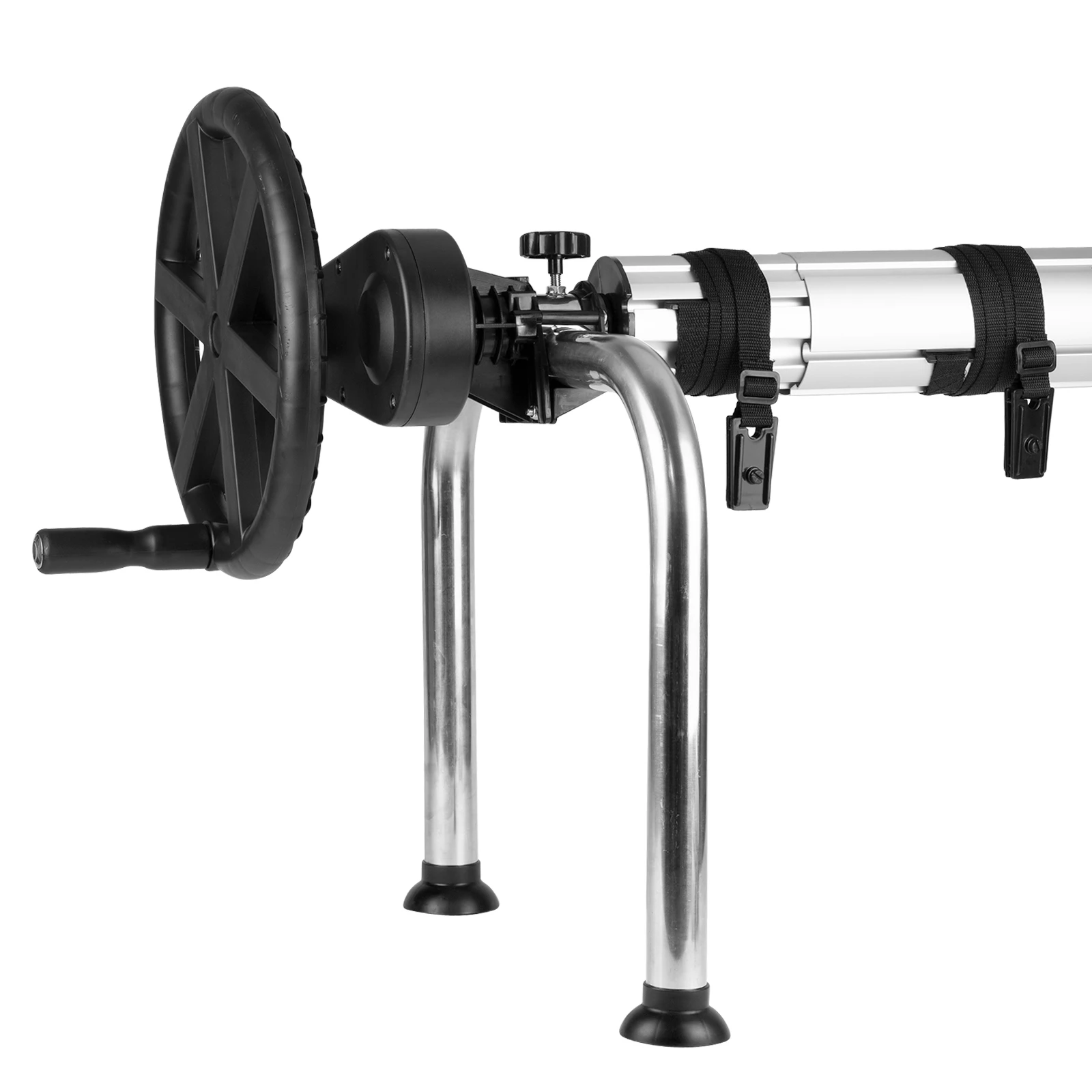 PoolCraft U Frame Pool Cover Roller Wheel w. Force Reducing Device Straps and Buckles - 4.9m to 6.45m Long Tube