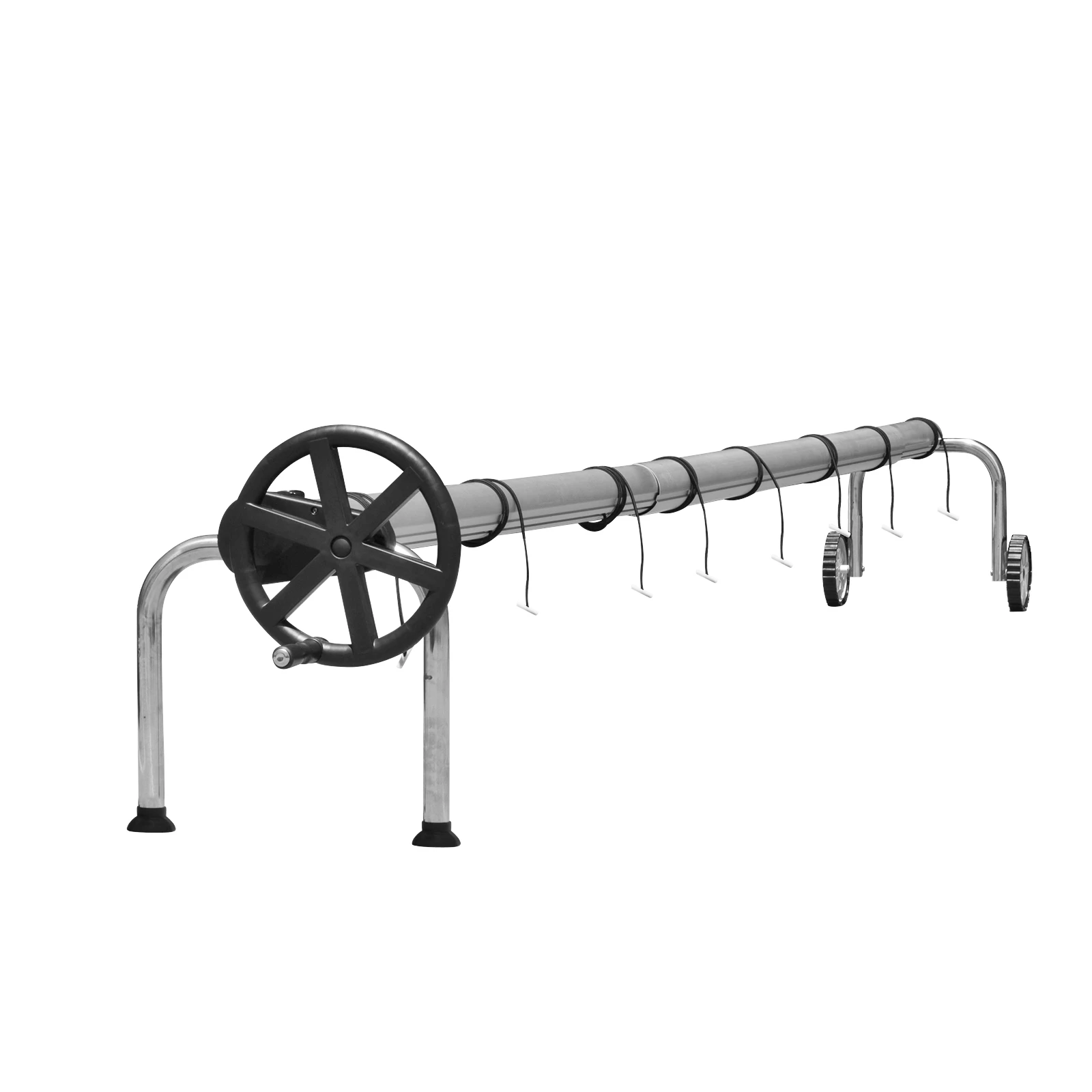 PoolCraft U Frame Pool Cover Roller Wheel w. Force Reducing Device Strings and Eyelets - 4.9m to 6.45m Long Tube