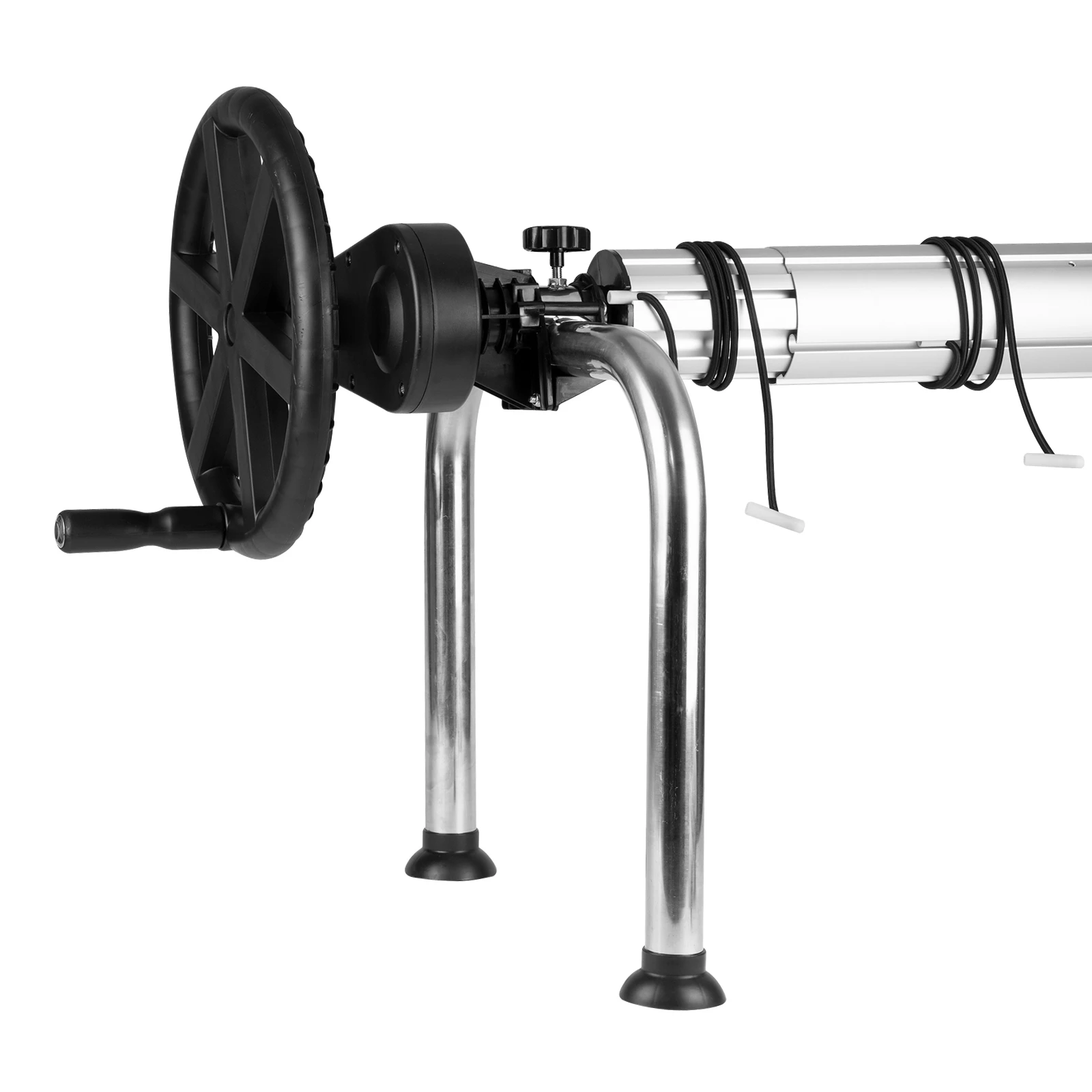 PoolCraft U Frame Pool Cover Roller Wheel w. Force Reducing Device Strings and Eyelets - 4.9m to 6.45m Long Tube