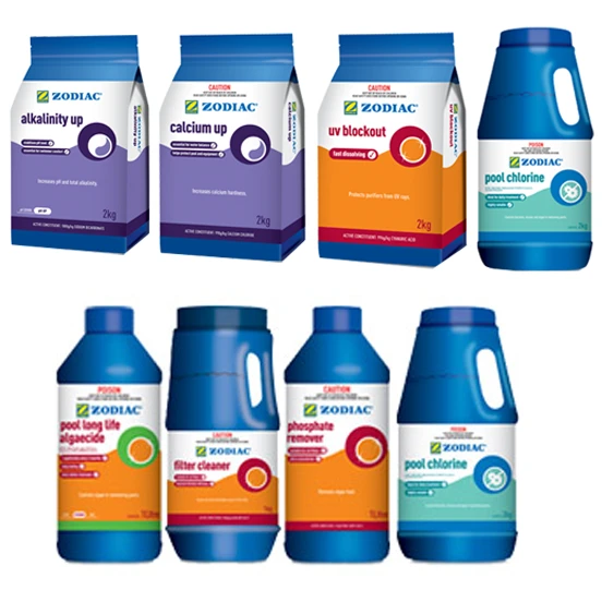 Professional Chemical Pack for Small Pools (Buffer / Calcium / Stabiliser / Chlorine / Phosphate Remover / Clarifier / Algaecide/ Filter Cleaner)
