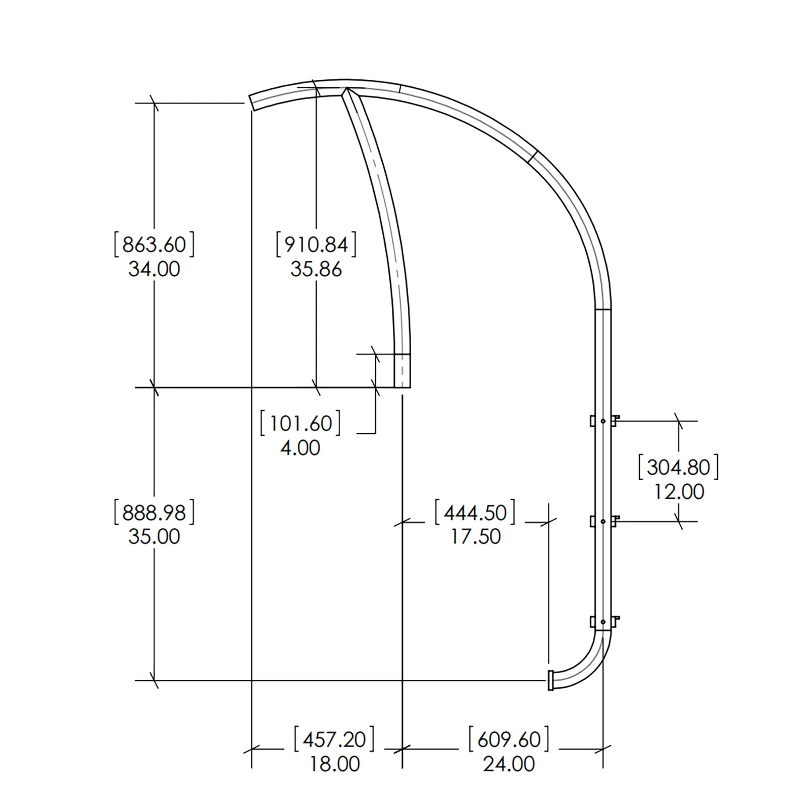 S.R. Smith Artisan 3-Step Stainless Steel Pool Ladder