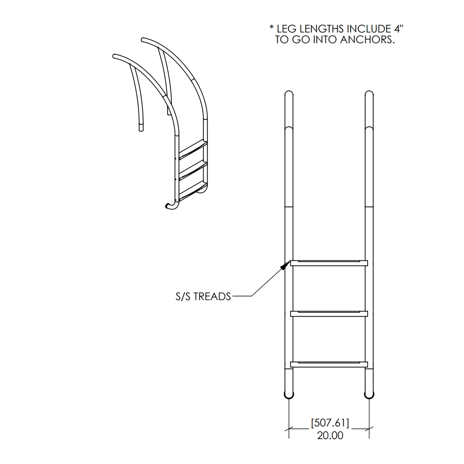 S.R. Smith Artisan 3-Step Stainless Steel Pool Ladder
