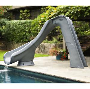 S.R. Smith Typhoon Deck Mounted Pool Slide Grey Granite Left Curve